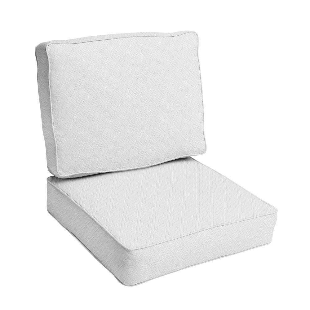 23 x 23.5 x 5 (2-Piece) Deep Seating Outdoor Dining Chair Cushion in Sunbrella Retain Snow price history on PriceWatchPro