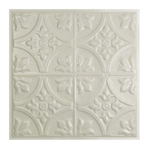 Jamestown 2 ft. x 2 ft. Lay-in Tin Ceiling Tile in Antique White (20 sq. ft. / case of 5)