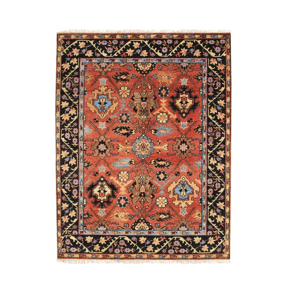 Rust Navy Rug EORC Rust / Navy 11 ft. 8 in. x 18 ft. 1 in. Hand Knotted Wool ...