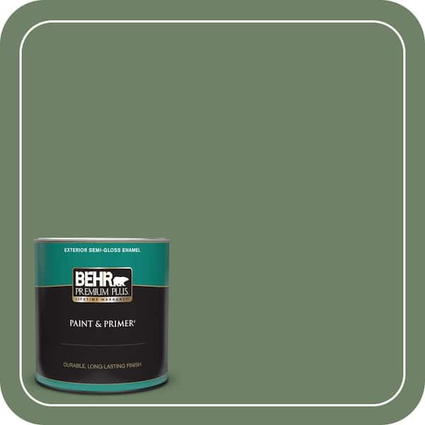 BEHR PREMIUM PLUS 1 qt. #S390-6 Cliffside Park Semi-Gloss Enamel Exterior Paint & Primer