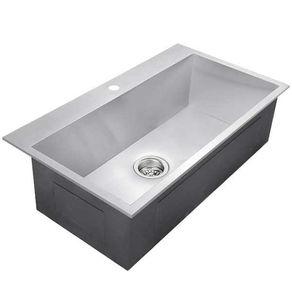 x 9 in Kitchen Sink with Tray All-in-One Drop-In Stainless Steel 33 in x 22 in 
