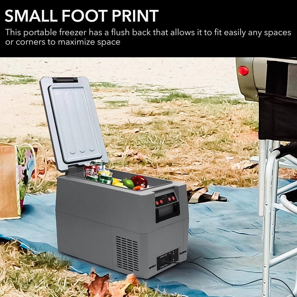 Gray 34 Quart Electric Portable Freezer Refrigerator