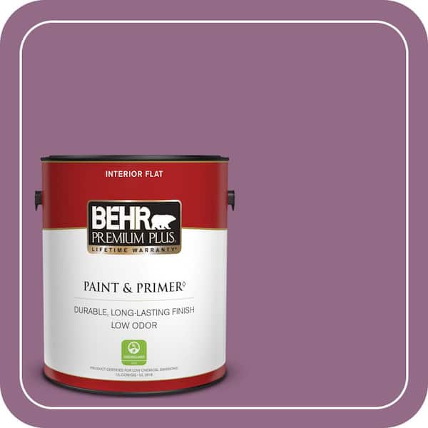 BEHR PREMIUM PLUS 1 gal. #680D-6 Lantana Flat Low Odor Interior Paint & Primer