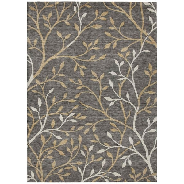 Chantille Machine Washable Indoor/Outdoor Abstract ACN3024 Charcoal 10 ft. x 14 ft. Area Rug