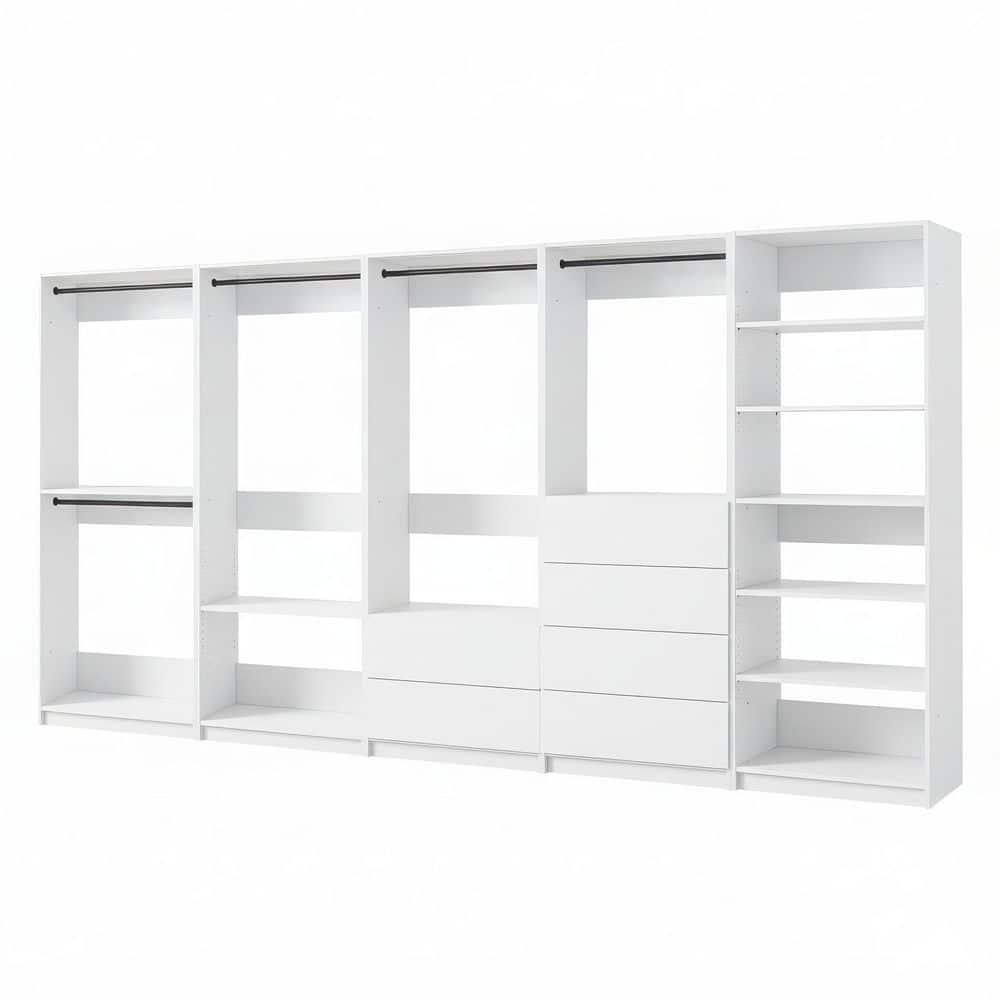 Prosper 160 in. W White Tower System Freestanding-Shelf Walk-in Wood Closet System price history on PriceWatchPro