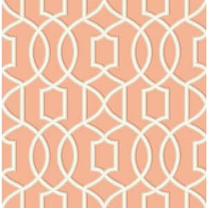 Quantum Coral Trellis Paper Strippable Roll (Covers 56.4 sq. ft.)