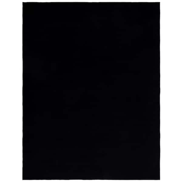 Loft Black 8 ft. x 10 ft. Machine Washable Modern Solid Area Rug