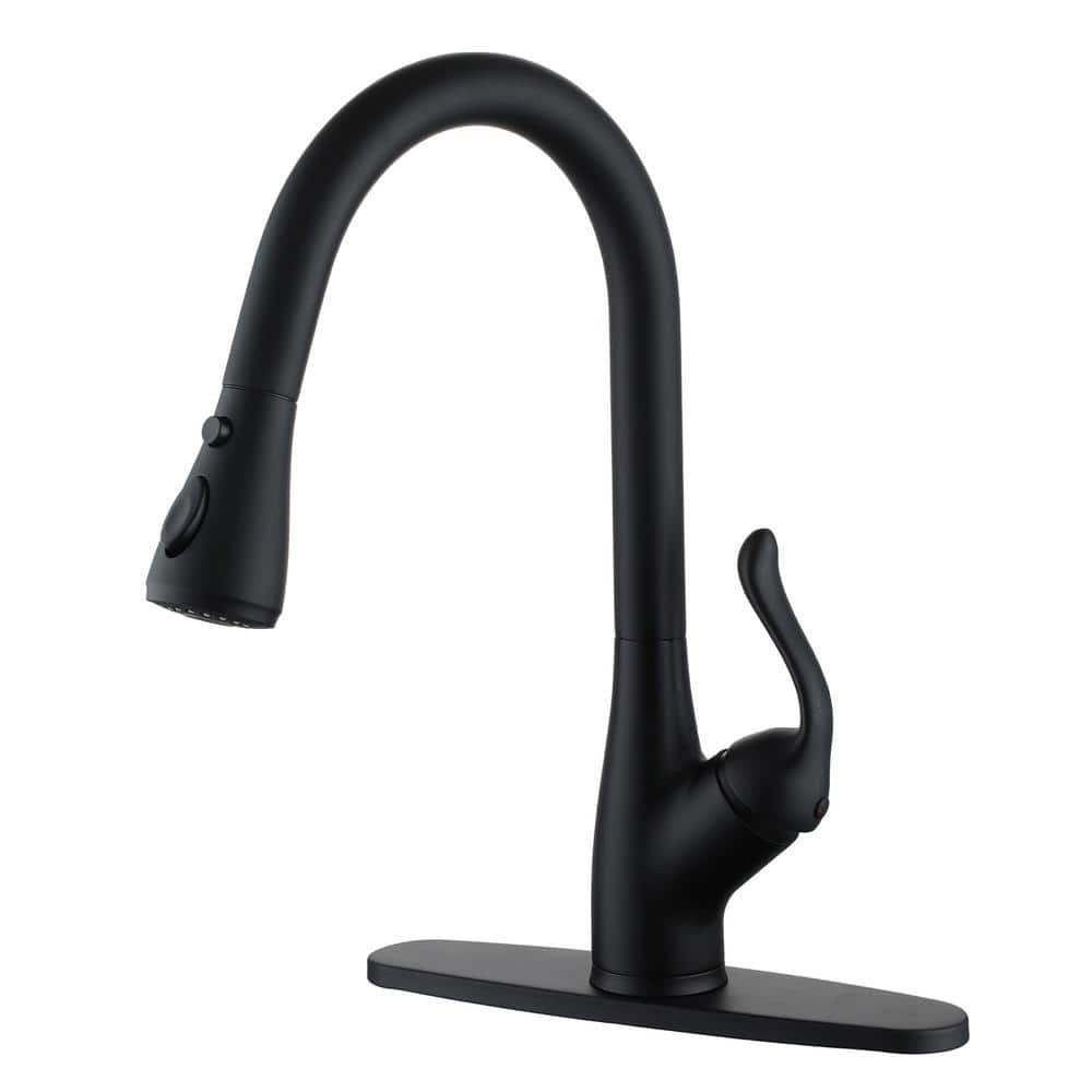 3-function single-handle pull-down kitchen faucet