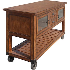 Classical Wooden Kitchen Cart in Brown