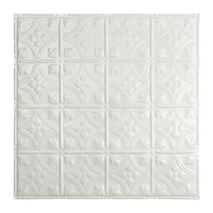 Hamilton 2 ft. x 2 ft. Nail Up Metal Ceiling Tile in Gloss White (Case of 5)