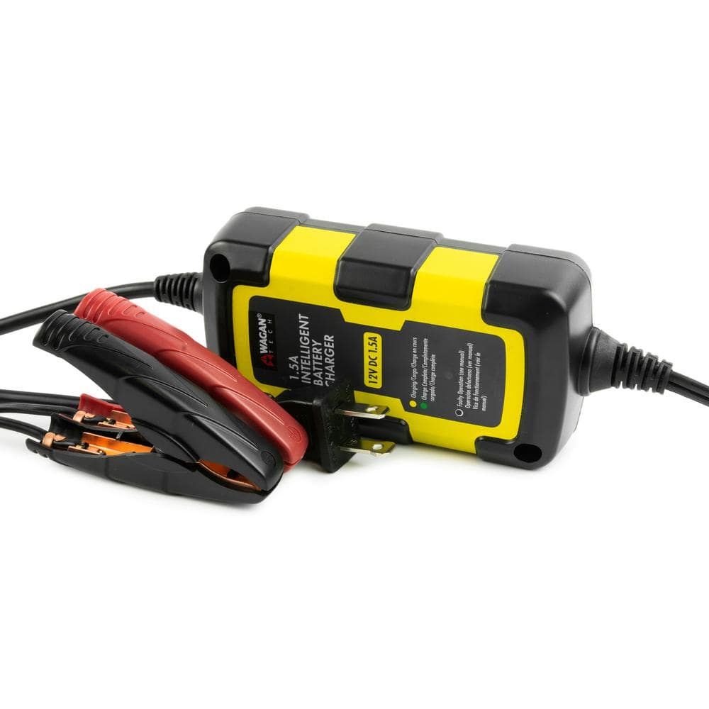 Wagan Tech 12 Volt 1 5 Amp Intelligent Battery Charger Battery Maintainer El7402 The Home Depot