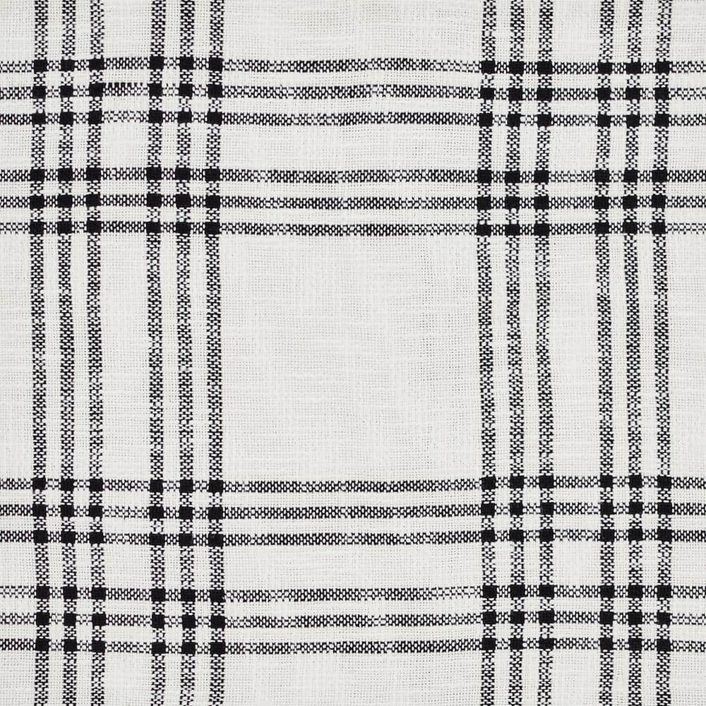Black and White Plaid Cotton Shower Curtain 72x72