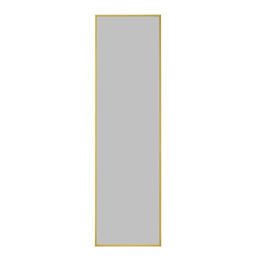 Gold 13.8 in. W x 48 in. H Modern Rectangle Glass Framed Mirror Wall Mirror