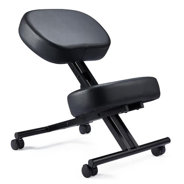 Sleekform Atlanta Ergonomic Kneeling Chair - Home Office Desk Stool for Back  Posture Support, Comfortable Cushions, Angled Seat, Wheels, Rolling, Black
