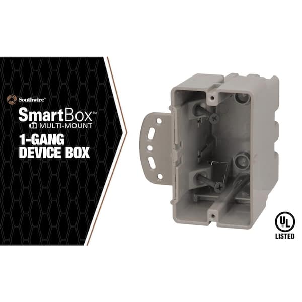 Southwire Smart Box 1-Gang Multi-Mount Adjustable Depth Device Box MSBMMT1G  - The Home Depot