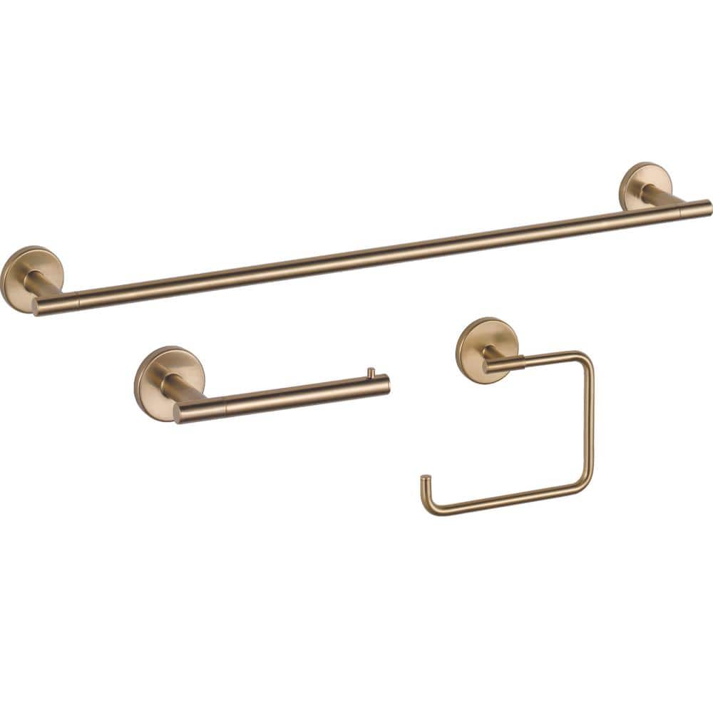 Trinsic 3-Piece Bath Hardware Set with 24 in. Towel Bar, Toilet Paper Holder, Towel Ring in Champagne Bronze price history on PriceWatchPro