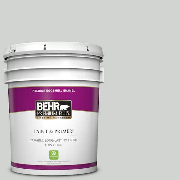 BEHR PREMIUM PLUS 5 gal. #PPU12-11 Salt Glaze Eggshell Enamel Low Odor Interior Paint & Primer