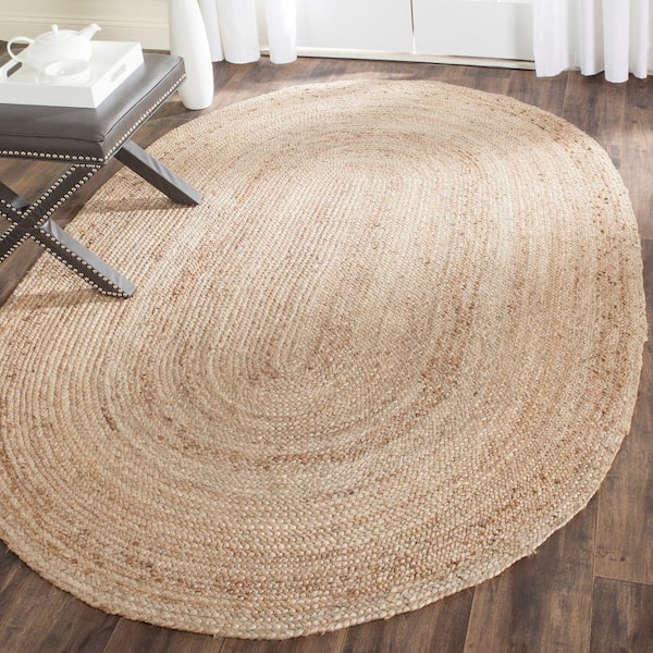 Cape Cod Natural 4 ft. x 6 ft. Oval Solid Area Rug