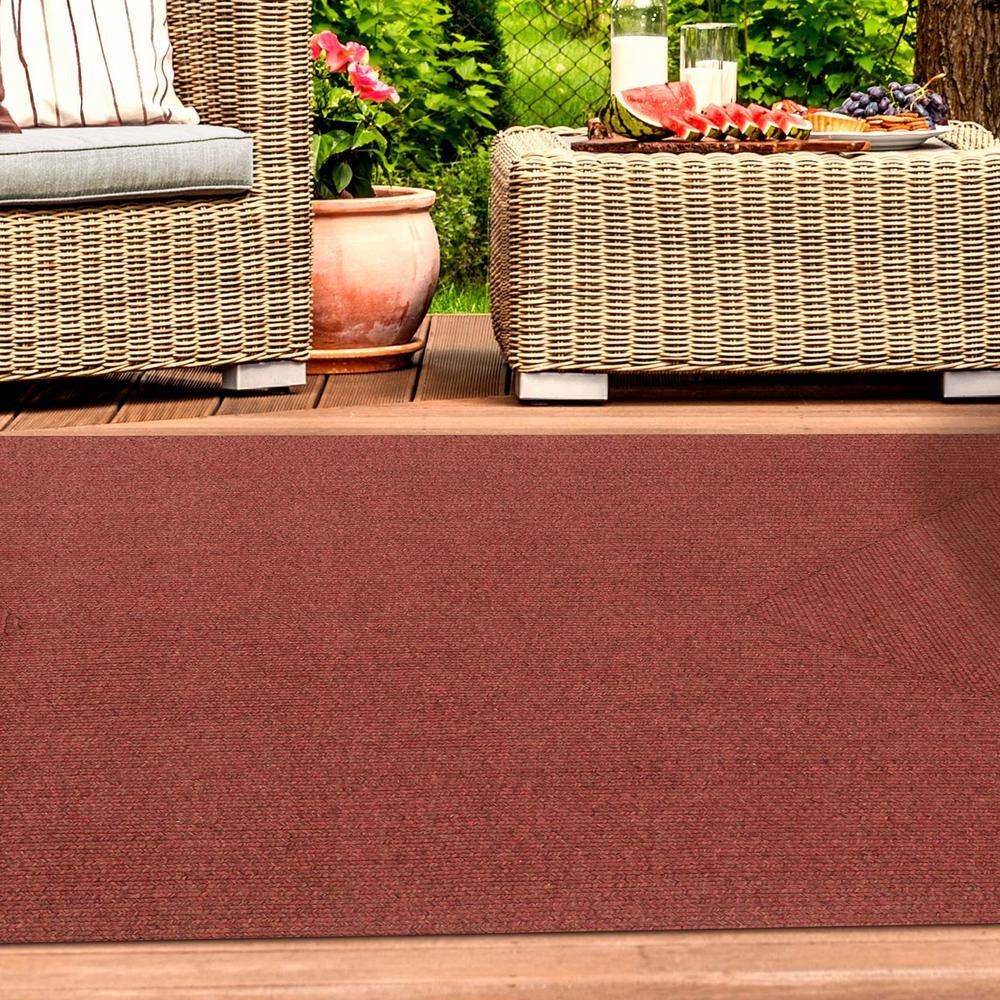 Coastal Charm Braided Brick 8' x 10' Reversible Outdoor Rug