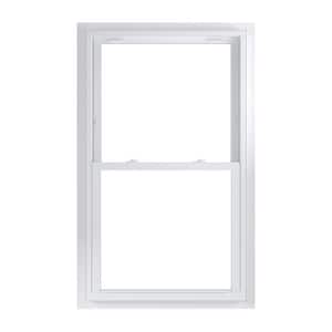 33.75 in. x 56.75 in. 70 Series Low-E Argon Glass Double Hung White Vinyl Fin with J Window, Screen Incl