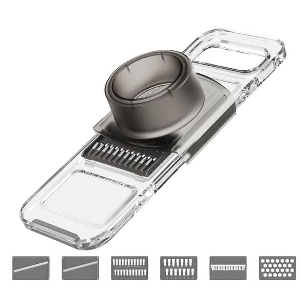 Stainless Steel Multifunctional Mandoline Slicer with 6 Blades, Handheld Vegetable Cutter with Safety Guard for Kitchen