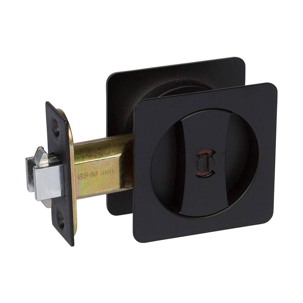 Matte Black Universal Handing Privacy Pocket Door Lock