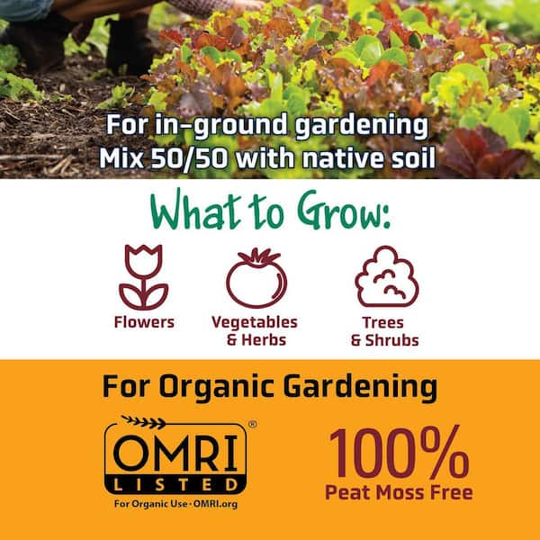 Organic In-Ground Garden Soil 1.5 cu. ft., Peat Free, OMRI Listed