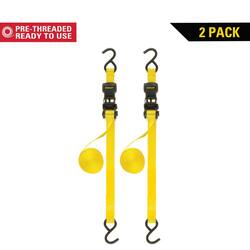Stanley 1 in. x 12 ft. / 1500 lbs. Break Strength Ratchet Straps (2-Pack)