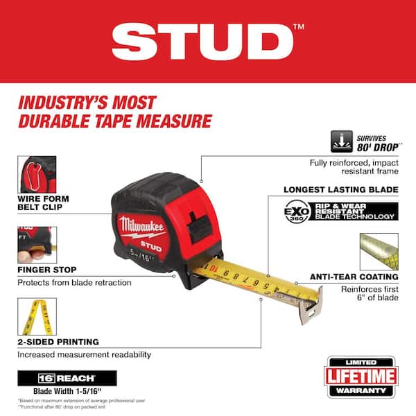 5 m/16 ft. x 1-5/16 in. Gen II STUD Tape Measure with 17 ft. Reach