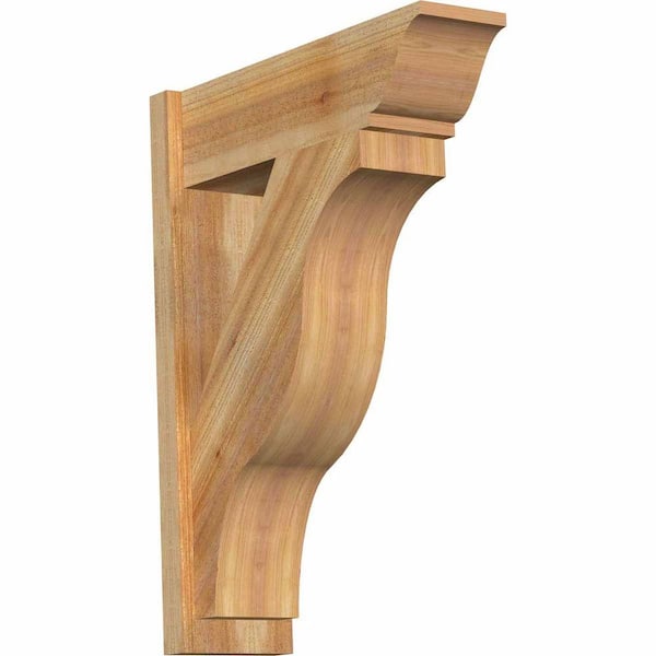 Ekena Millwork 8 in. x 34 in. x 26 in. Fuston Traditional Rough Sawn Western Red Cedar Outlooker