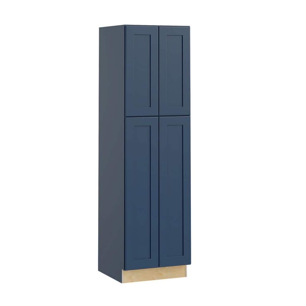 Newport 24 in. W x 21 in. D x 84 in. H Assembled Plywood Vanity Linen Bath Cabinet in Mythic Blue with Soft Close price history on PriceWatchPro