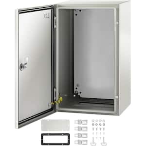 Electrical Enclosure 20 in. x 12 in. x 10 in. NEMA 4X Carbon Steel Junction Box with Mount Plate Reinforced Lock Hinge