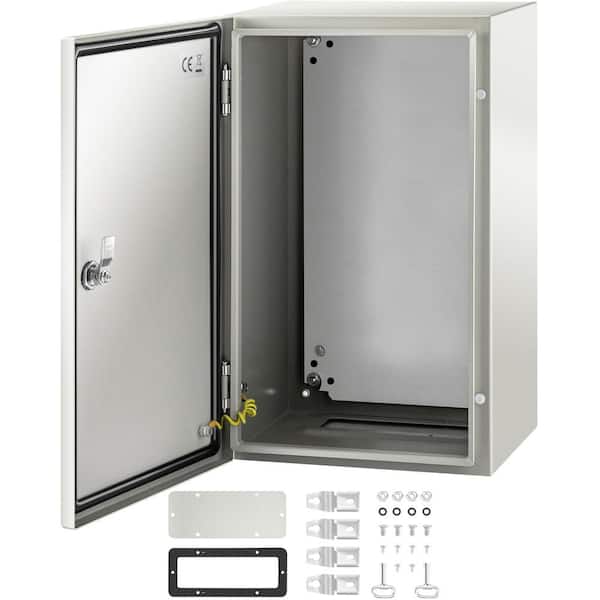 VEVOR Electrical Enclosure 20 in. x 12 in. x 10 in. NEMA 4X Carbon Steel Junction Box with Mount Plate Reinforced Lock Hinge