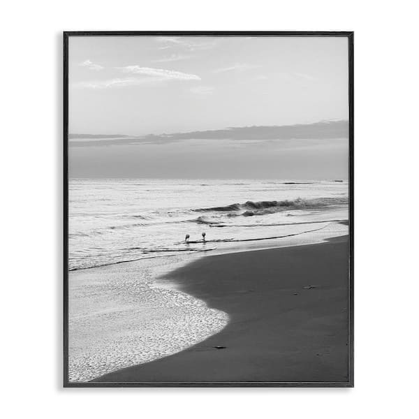 Evening Beach Stroll by Graffi*tee Studios Black Framed Coastal Giclee Art Print 20 in. x 16 in.