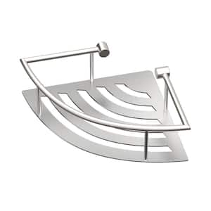 11 in. W Elegant Corner Shelf in Brushed Nickel