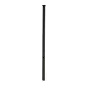 Newtown 2 in. x 2 in. x 6 ft. Black Aluminum Fence End/Gate Post with Flat Cap