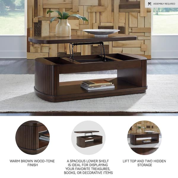 Signature DESIGN BY ASHLEY Korestone 56 in. Dark Brown Rectangle