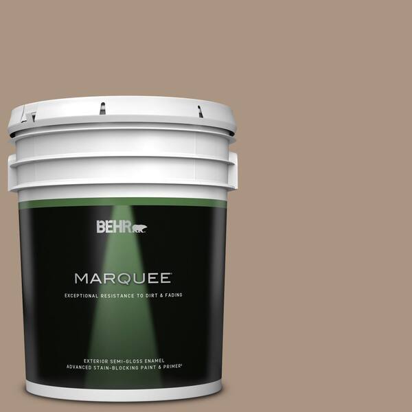 BEHR MARQUEE 5 gal. #T17-11 Silent Sands Semi-Gloss Enamel Exterior Paint & Primer
