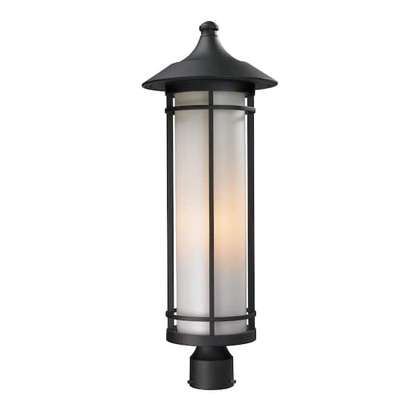 Unbranded Woodland 28 in. 1-Light Black Aluminum Outdoor Hardwired Weather Resistant Post Mount Light with No Bulbs Included