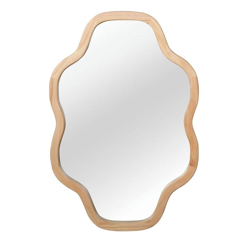 20 in. W x 30 in. H Cloud Solid Wood Frame Wall Bathroom Vanity Mirror in Natural Wood durable construction price history on PriceWatchPro