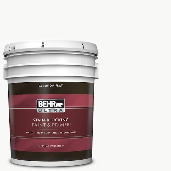 BEHR ULTRA 5 gal. Ultra Pure White Flat Exterior Paint & Primer