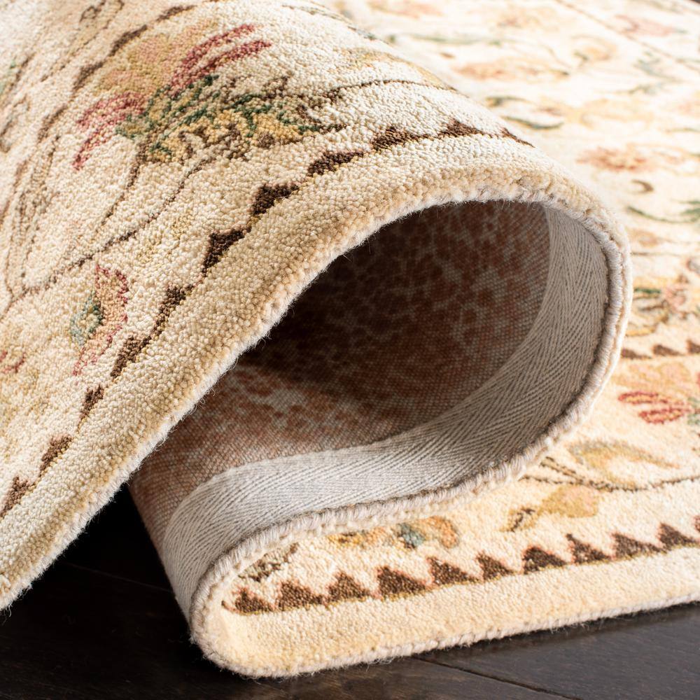 Ivory Rectangular Hand-Tufted Wool Area Rug
