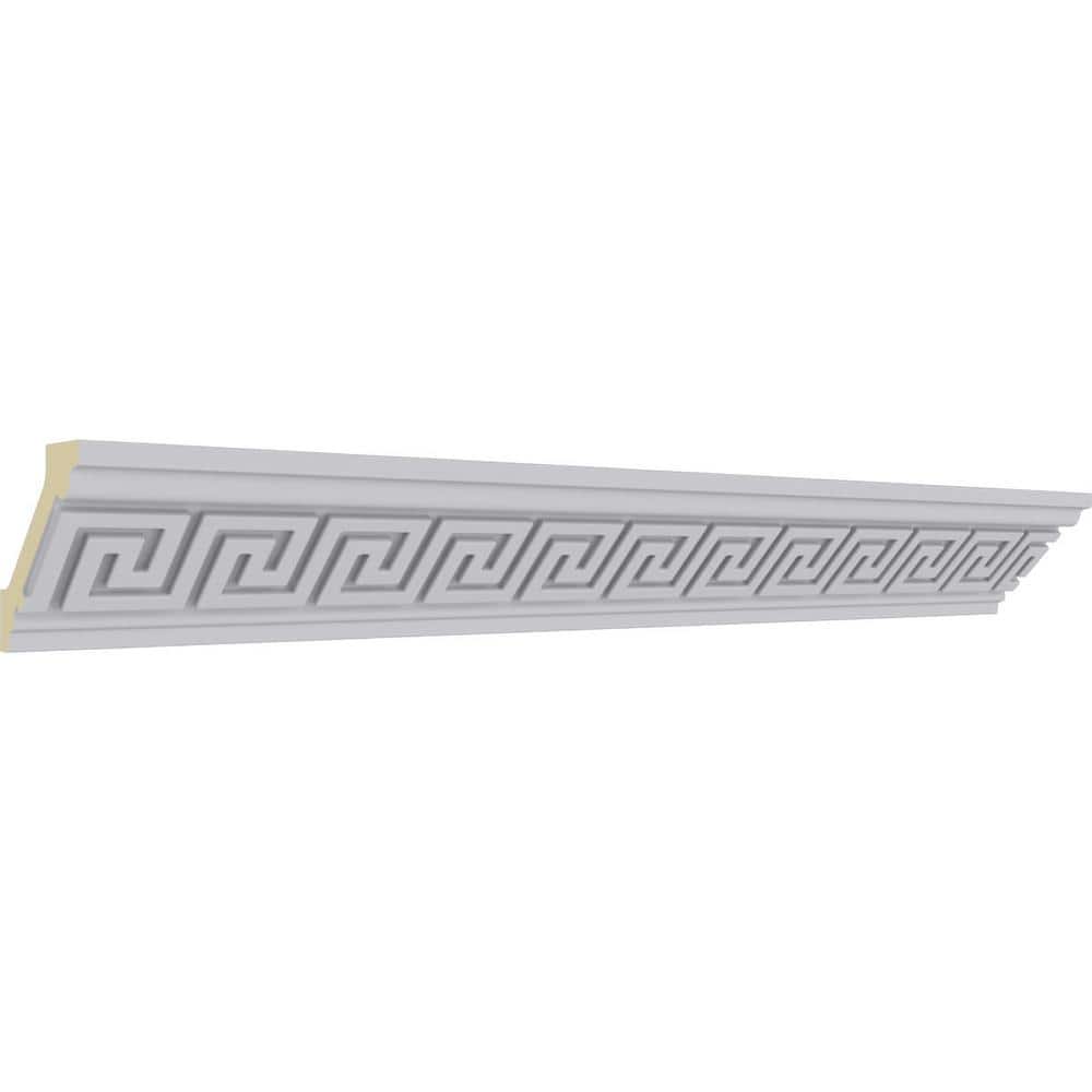 Primed White Geometric Polyurethane Crown Moulding Sample