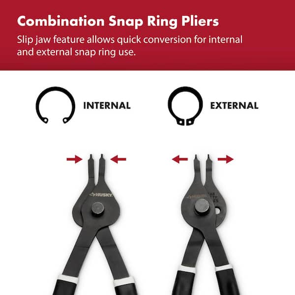 6 in. and 8 in. Snap Ring Pliers with Cushion Grip (2-Pack)