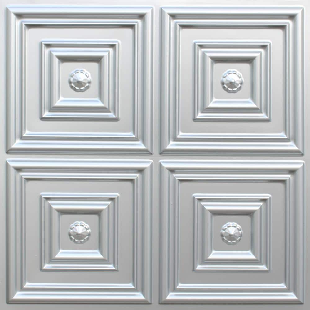 Falkirk Perth Silver 2 ft. x 2 ft. Decorative Modern Glue Up Ceiling Tile (100 sq. ft./case) price history on PriceWatchPro