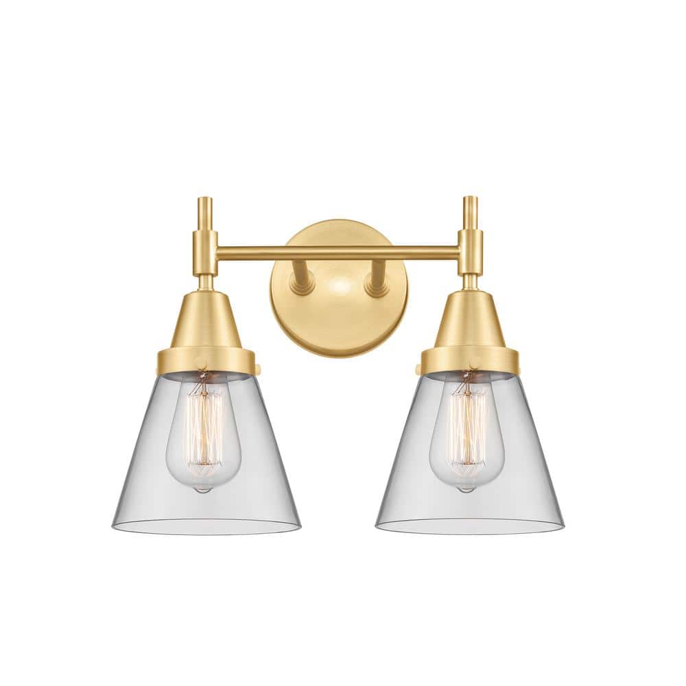 Cone 15.25 in. Satin Gold, Clear Vanity Light with Clear Glass Shade price history on PriceWatchPro