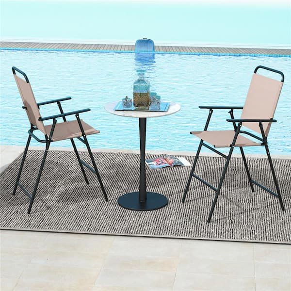 Costway Folding Metal Outdoor Bar Stool (2-Pack) A1Q211356BE Costway Folding Metal Outdoor Bar Stool (2-Pack) A1Q211356BE