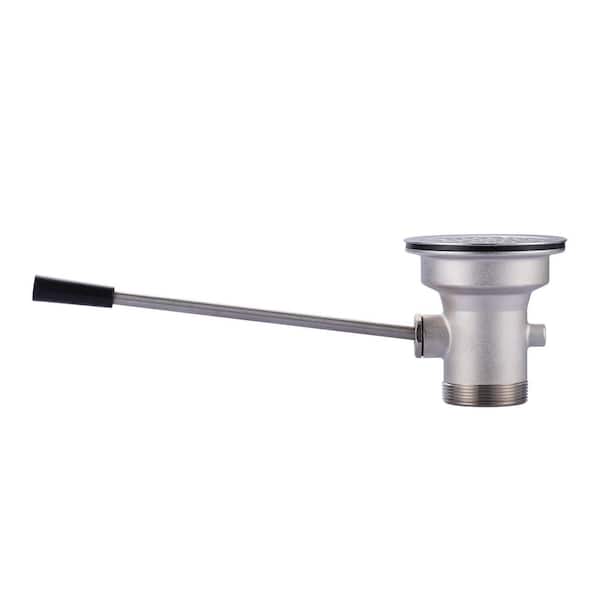 ARCORA 3-1/2 in. Sink Opening Waste Drain Valve Brass Commercial Kitchen Sink Drain With Lever Handle in Chrome