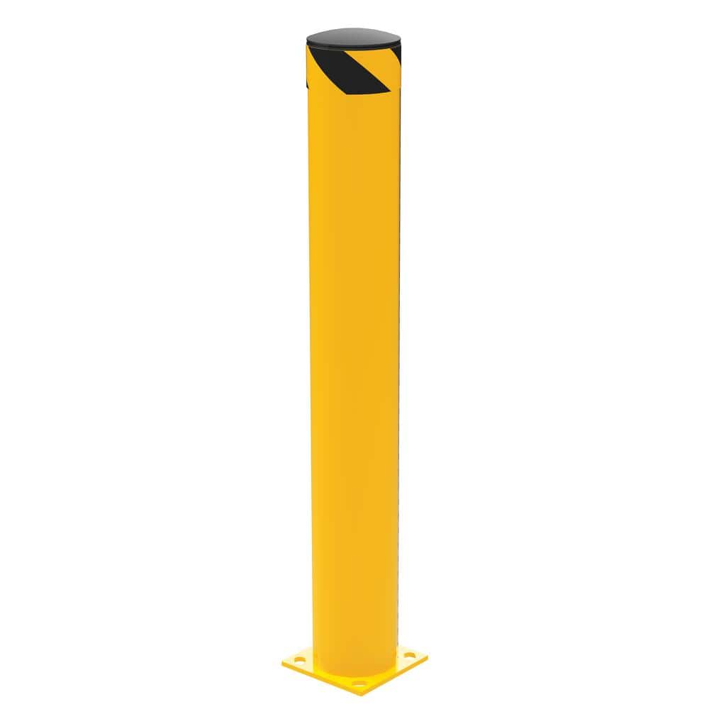 Vestil 48 in. x 6.5 in. Yellow Steel Pipe Safety Bollard BOL-48-6.5 ...