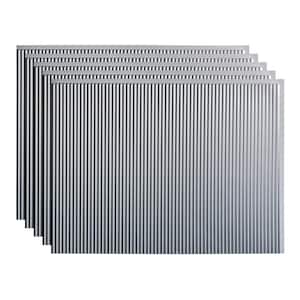 Rib 18.25 in. x 24.25 in. Vinyl Backsplash Panel in Argent Silver (5-Pack)